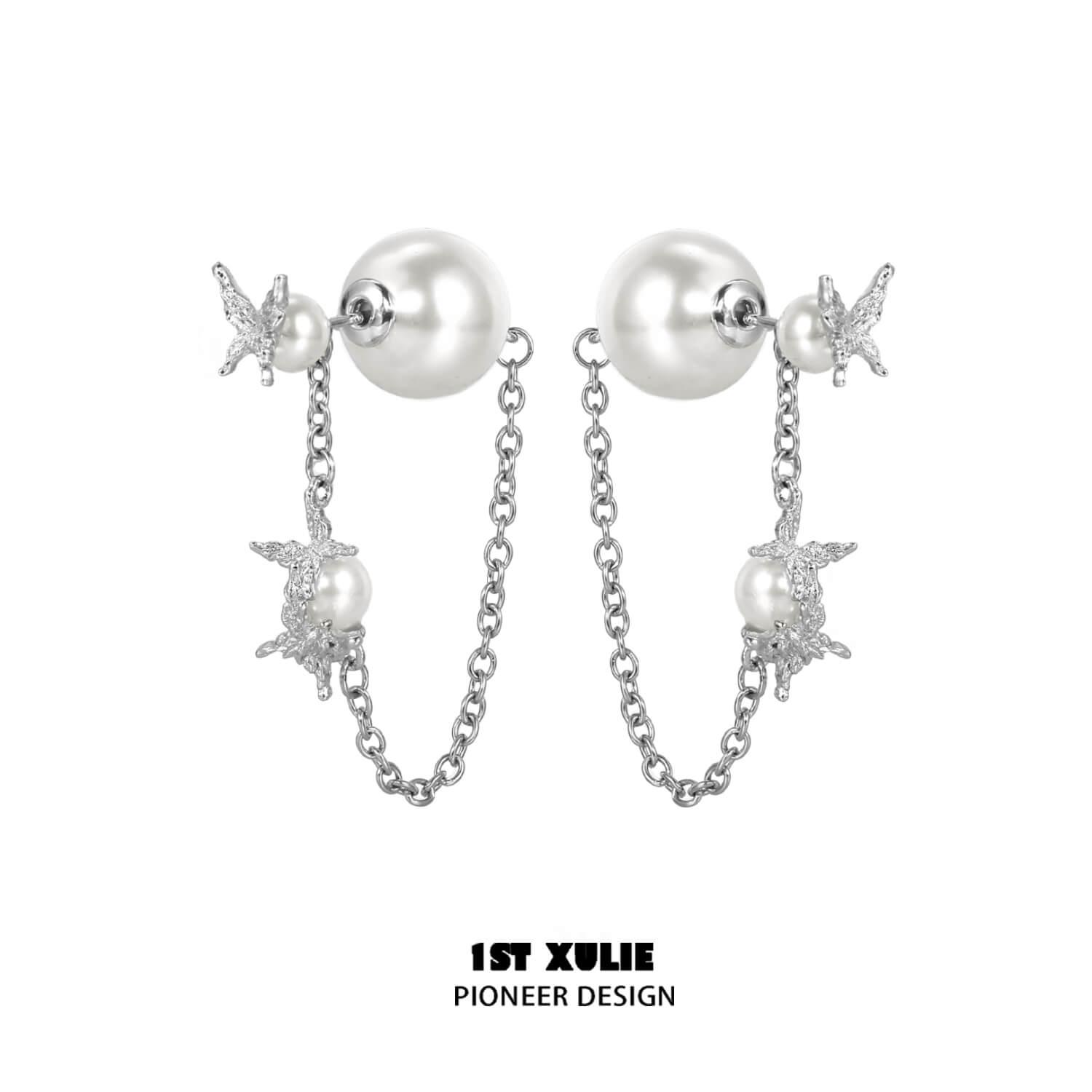 Whiterfly S925 Sterling Silver 18K Gold Plated Pearl Earrings for Women - Elegant Pearl Jewelry Gift for Wedding, Party & Special Occasions