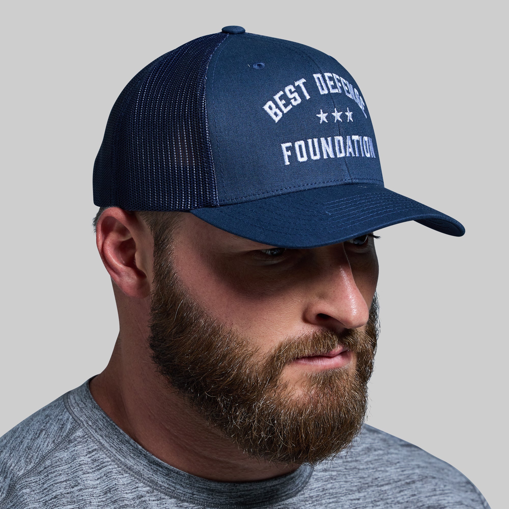 BDF Born Primitive Trucker Hat for Men & Women - Adjustable Snapback Baseball Cap in Navy Blue - Perfect for Outdoor Activities, Sports, and Casual Wear