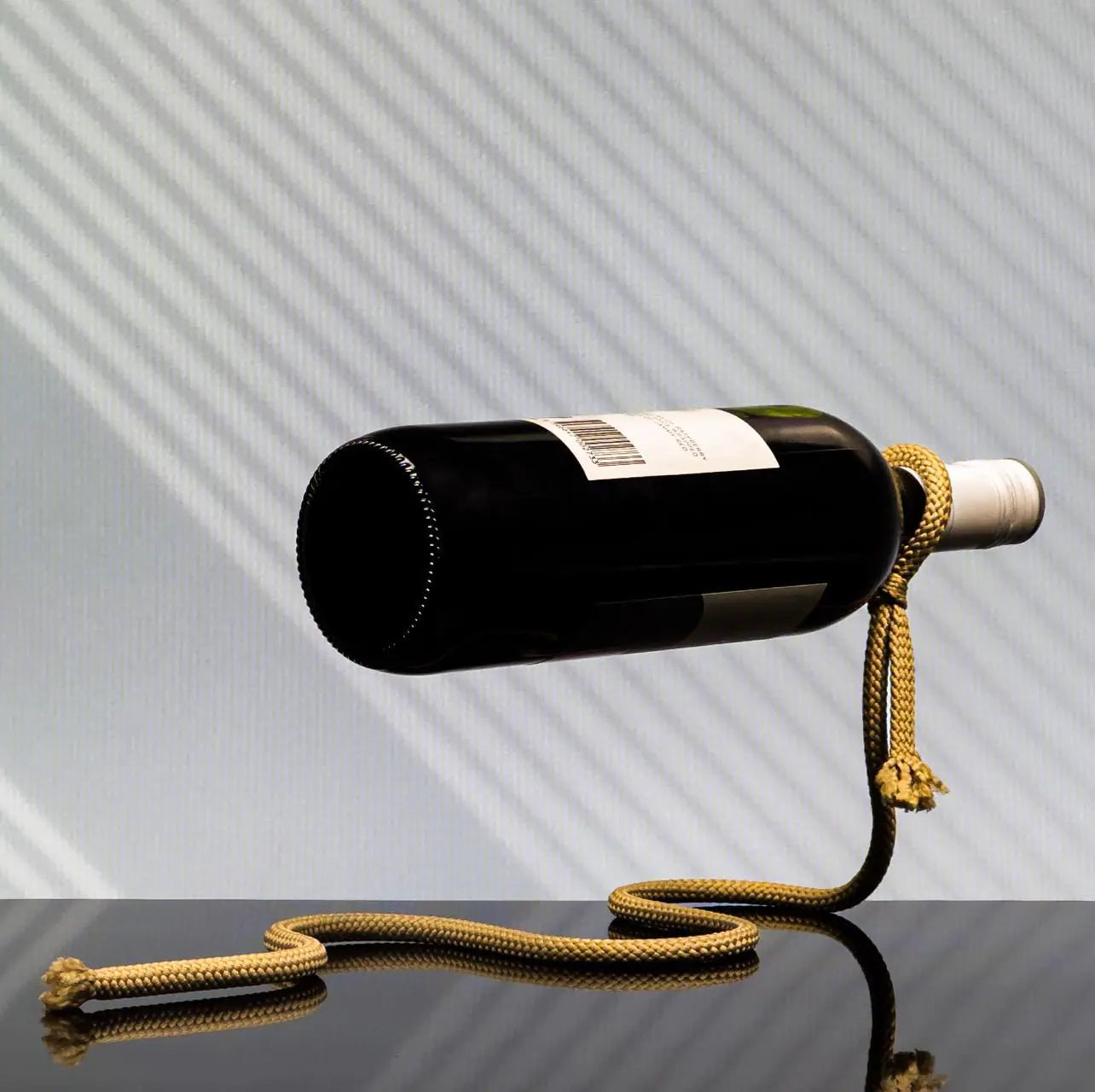 Premium Rope Wine Bottle Holder - Red, White & Tan Colors for Home Bar, Kitchen, and Outdoor Entertaining