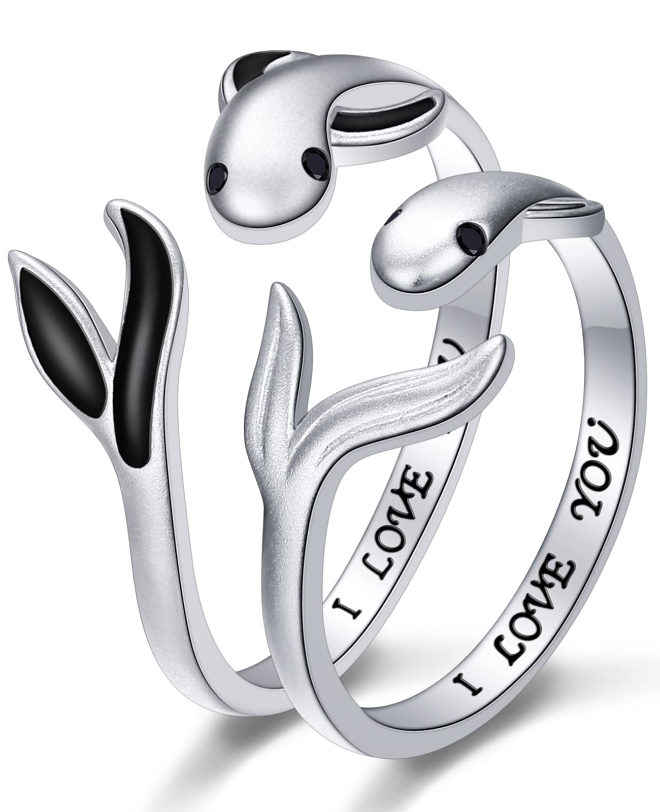 2PCS 925 Sterling Silver Adjustable Couple Rings - Sun Moon Star Promise Engagement Rings for Him & Her - Perfect for Anniversaries, Valentine's Day & Romantic Gifts