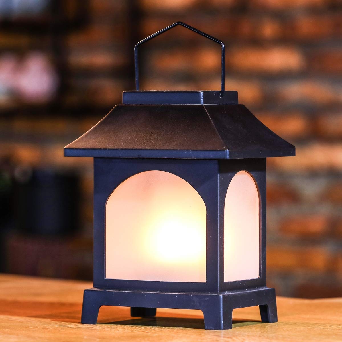 Flaming Lights Stove LED Lantern - Black Outdoor Camping Light for Hiking, Backpacking & Emergency Use