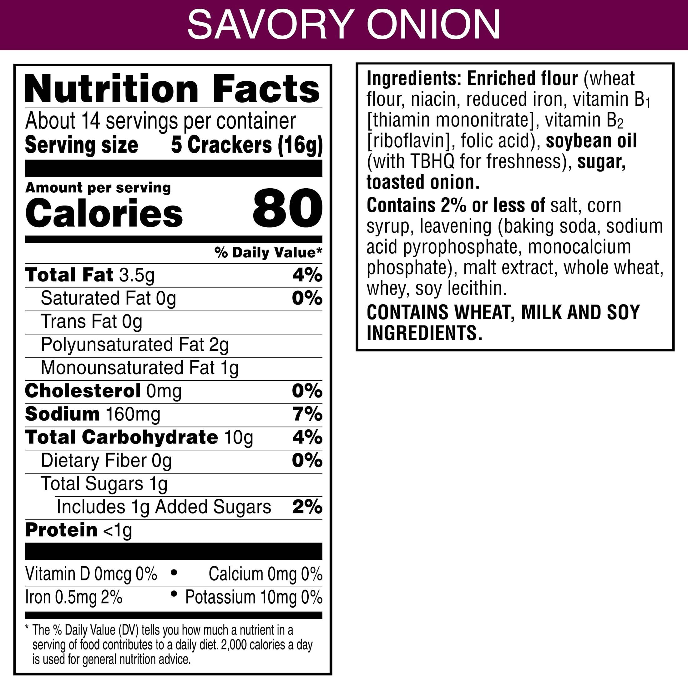 Toasted Crackers - Savory Onion Flavor (6 Pack) | Party Snacks, Lunch Box Treats & Office Breaktime Bites | Perfect for Gatherings, School Lunches & Work Snacking
