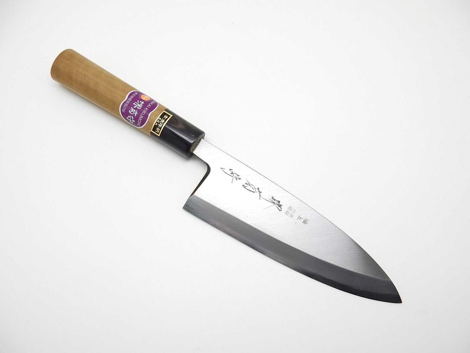 Premium Sakai Kikumori White Steel #2 GOKUJYO Deba Knife - Hongasumi Finish - Japanese Kitchen Knife for Sushi, Fish Filleting & Professional Chefs