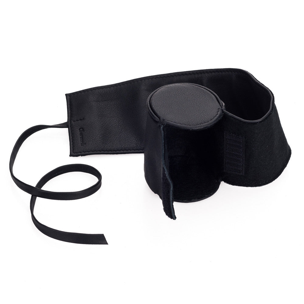 Premium Oberwerth Donau Genuine Leather Camera Lens Wrap - Medium Size, Black - Perfect for DSLR & Mirrorless Lens Protection During Travel & Storage