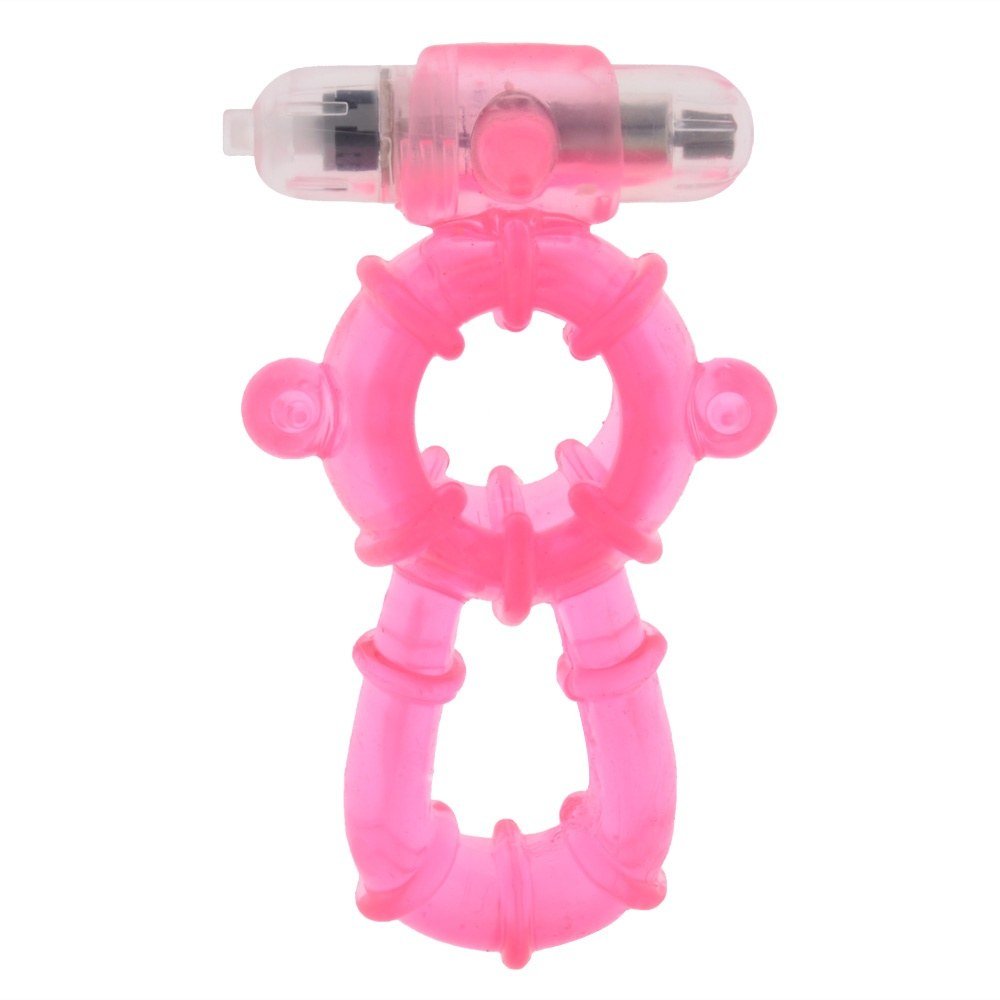 Premium Jelly Dual Rings Vibrating Cock Ring for Men - Enhance Pleasure & Performance - Random Color - Perfect for Couples & Solo Play