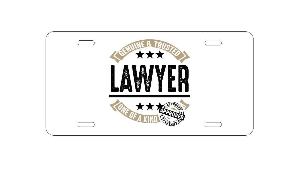 DistinctInk Custom Aluminum Vanity License Plate for Cars - Personalized Front License Plate for Lawyers & Legal Professionals | Durable Auto Accessory for Office Commute, Court Appearances & Professional Branding