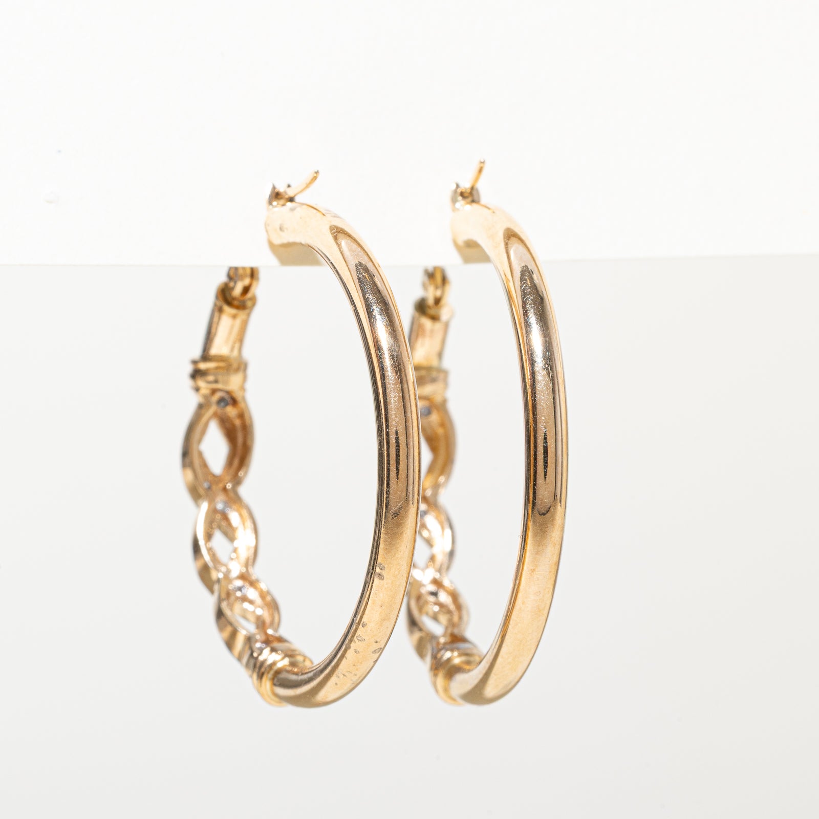 0.06ctw Diamond Crossover Hoop Earrings for Women - Elegant 14K Gold Plated Dangle Earrings for Parties, Weddings & Everyday Wear