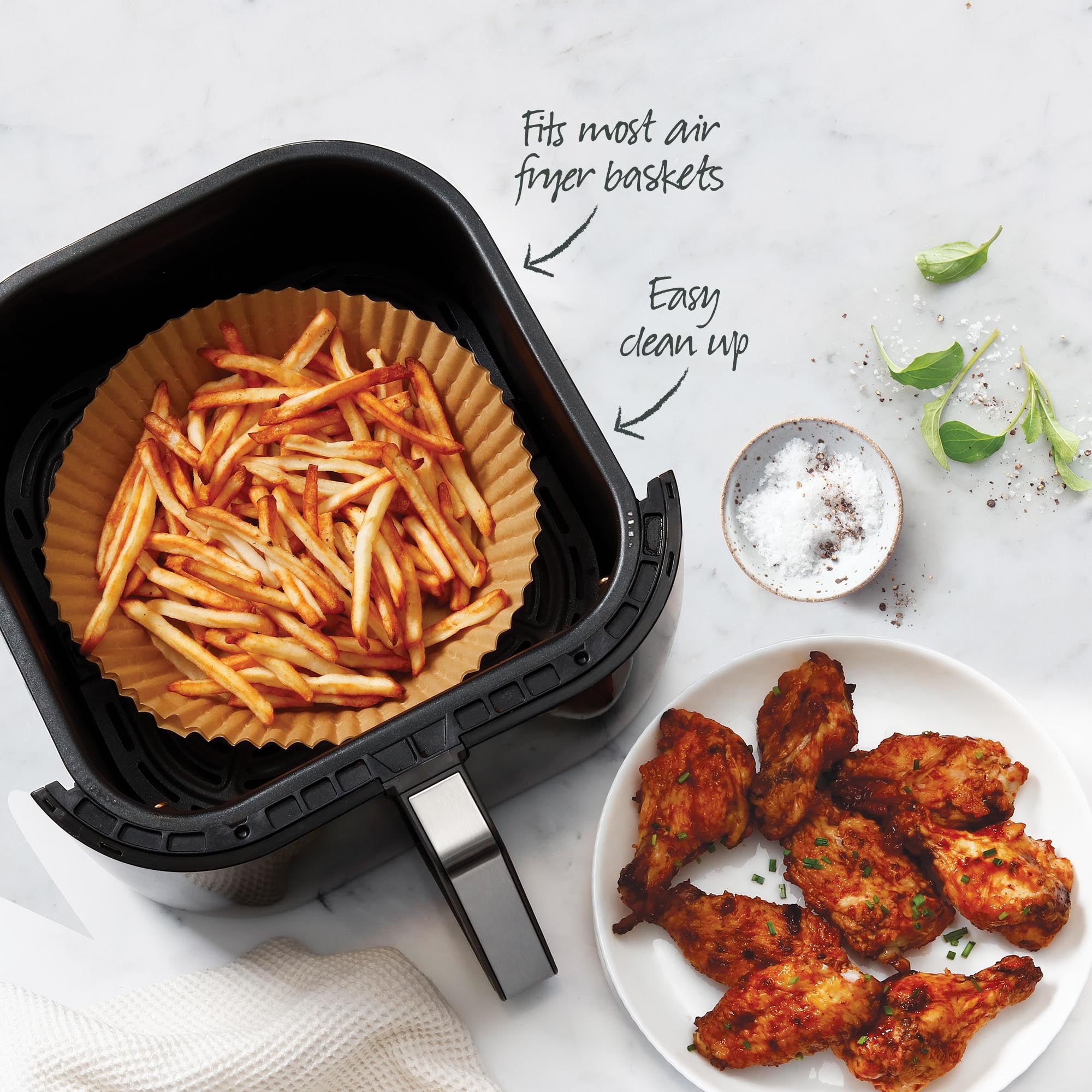 50 Pack 16cm Round Air Fryer Liners - Non-Stick, Reusable & Disposable - Perfect for Air Fryers, Ovens & Baking - Healthy Cooking Accessories