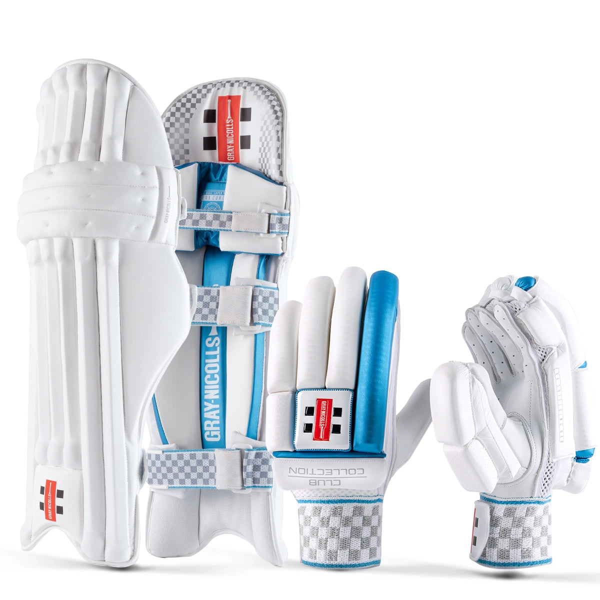 Gray Nicolls Club Collection Cricket Batting Gloves & Pads Set - Premium Cricket Equipment for Practice & Matches - Perfect for Club Players & Beginners