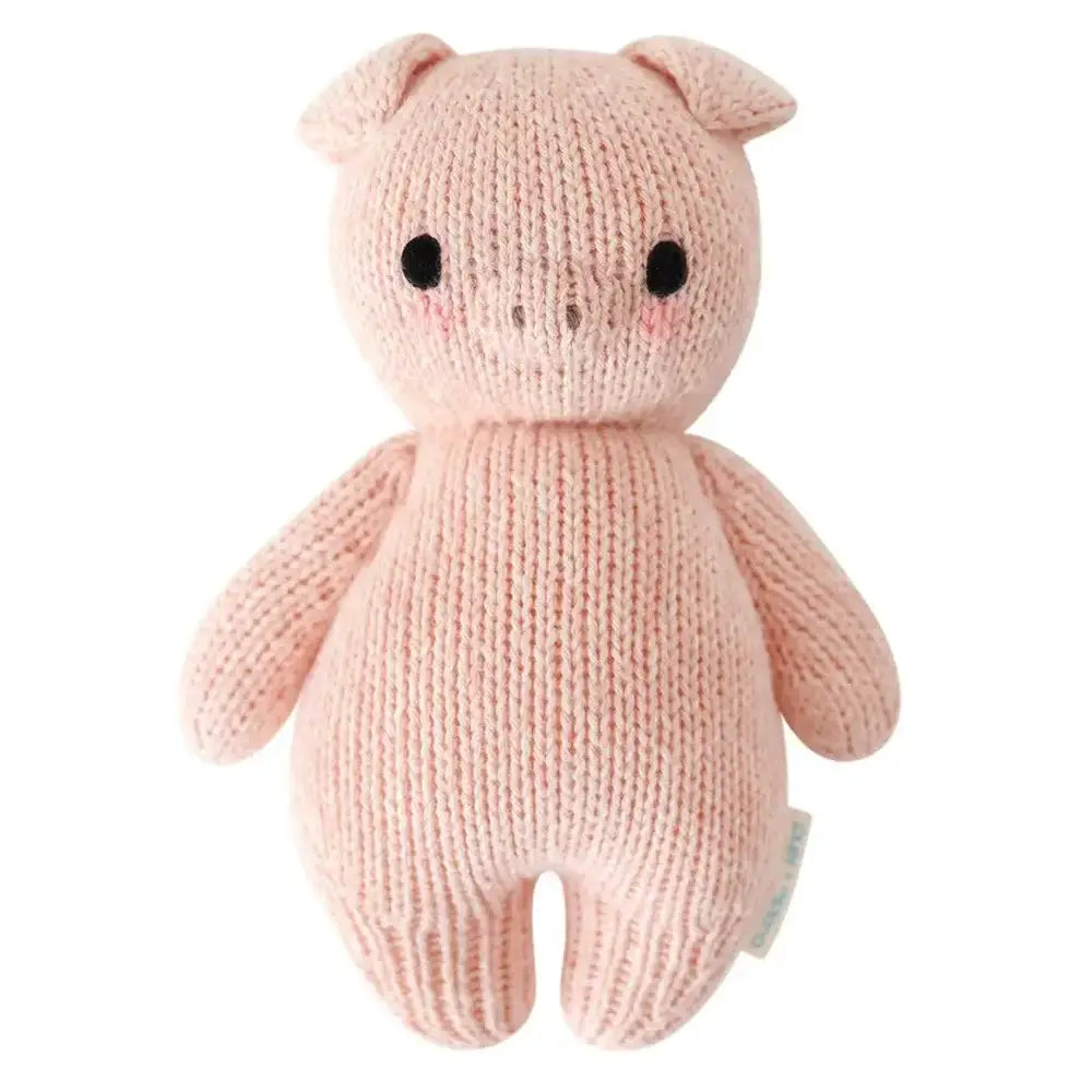 Cuddle + Kind Handmade Organic Cotton Baby Piglet Plush Toy - Soft & Safe for Newborns, Infants & Toddlers - Perfect Nursery Gift, Baby Shower Present & Cuddly Companion for Playtime & Bedtime