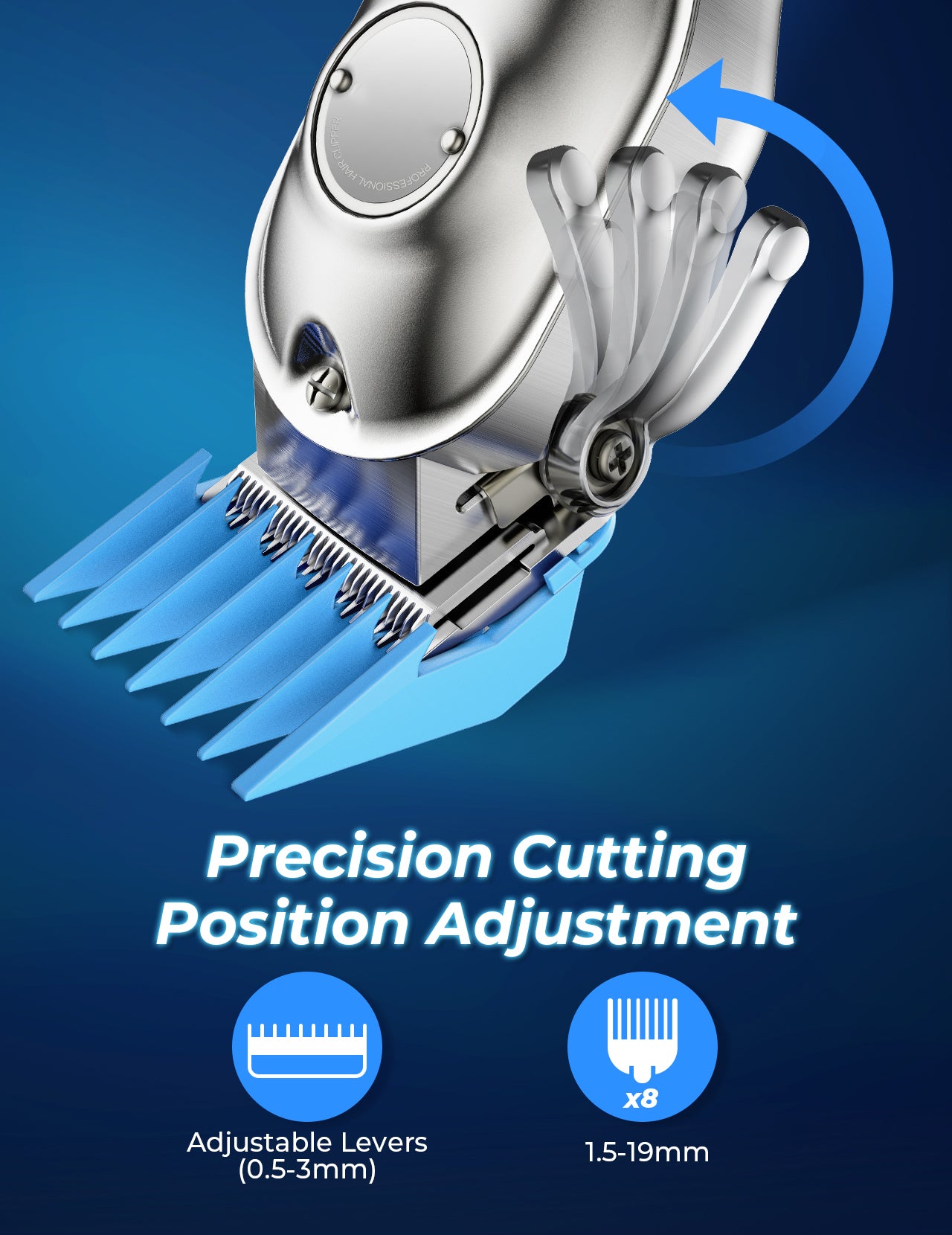 Professional Hair Clippers for Men - 079AS Barber Trimmer with Adjustable Guide Combs for Home & Salon Use | Perfect for Fades, Buzz Cuts & Beard Grooming