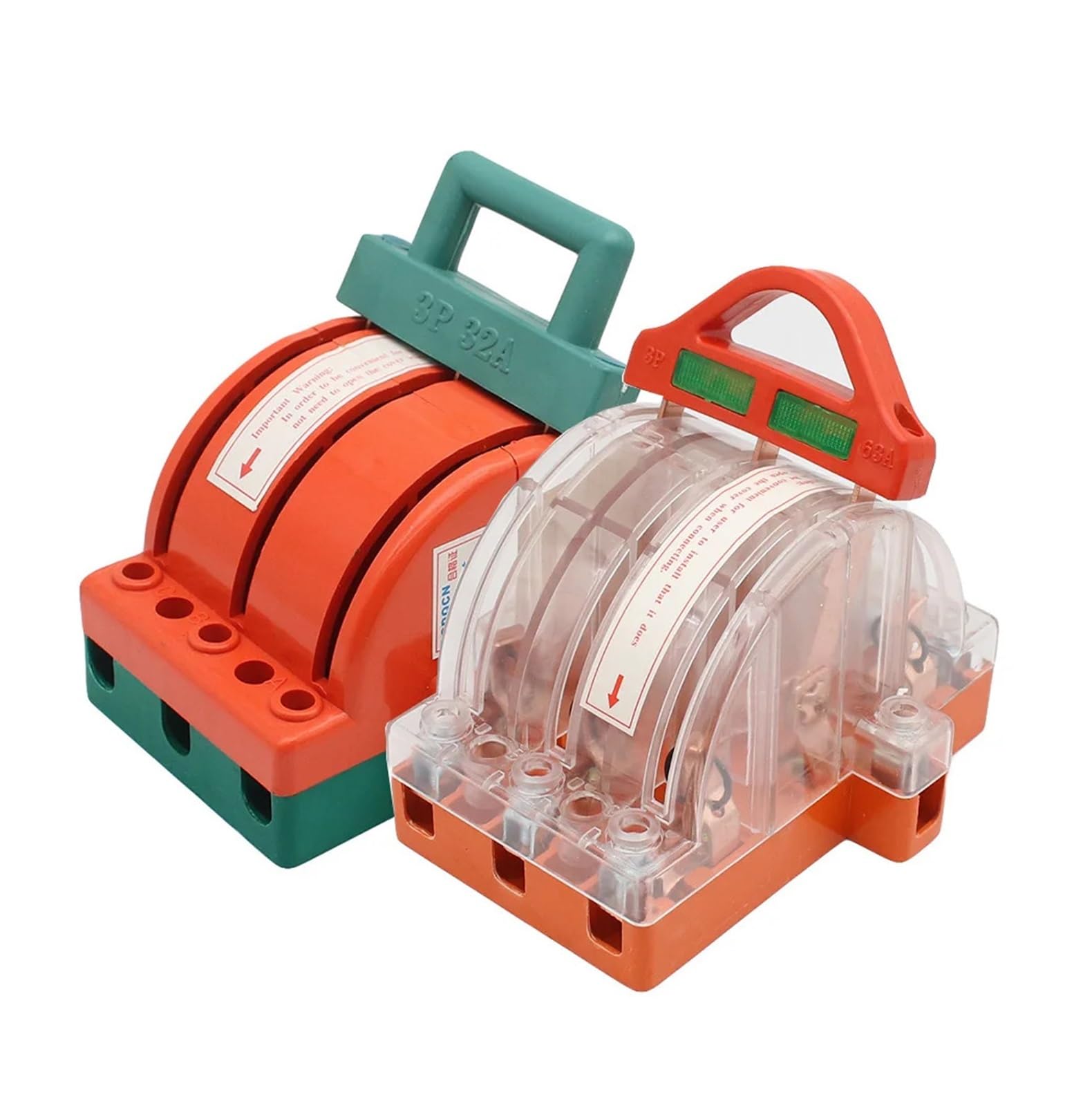 3P 32A 63A 100A 160A 225A Two-Phase High Power Knife Switch Disconnector 220V Double Throw (Transparent 3P 225A) - Ideal for Industrial Electrical Panels, Power Distribution & Heavy Duty Applications