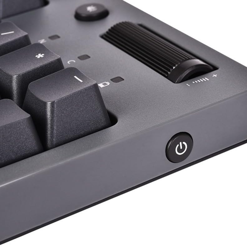 Thermaltake W1 Wireless Mechanical Gaming Keyboard - Cherry MX Blue Switches, 2.4GHz & Bluetooth 4.2 Dual Mode, Low Energy Tech, USB Type-C (Titanium Gray) - Perfect for PC Gaming, Office Work & Streaming Setup