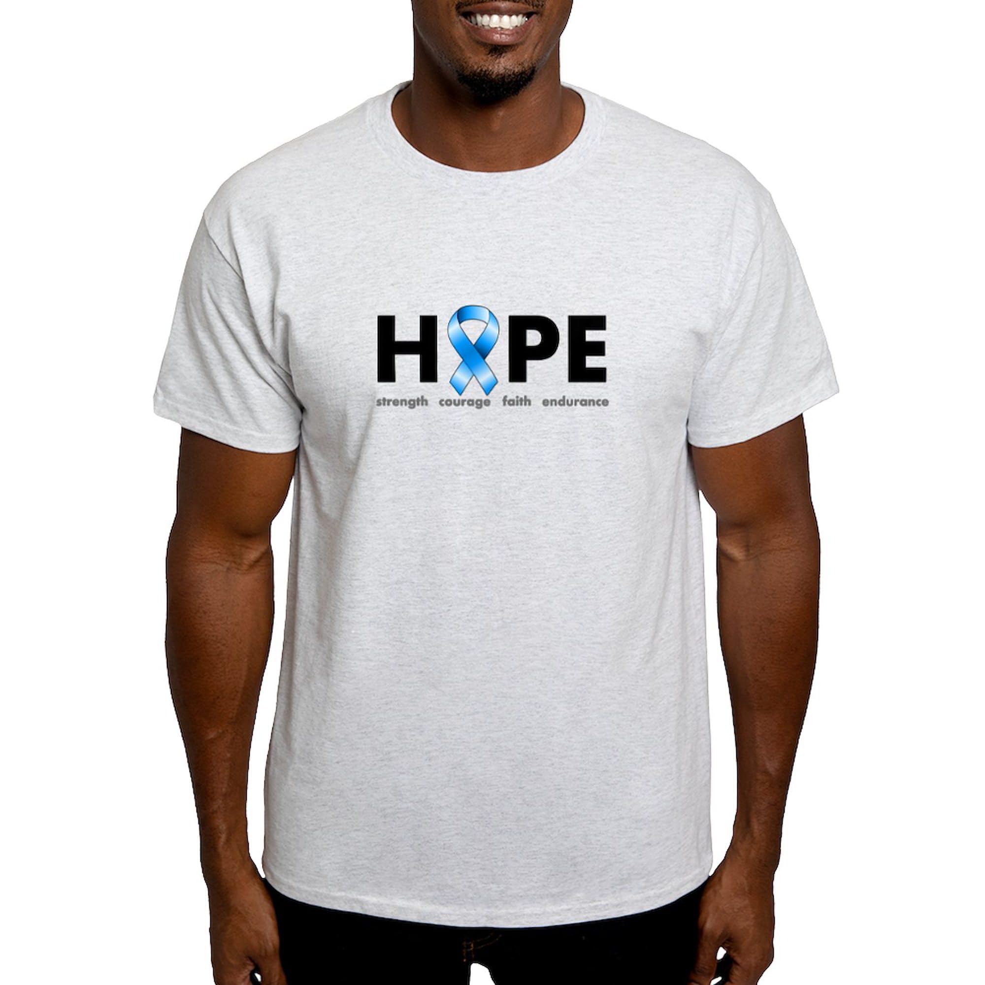 Blue Ribbon Hope Graphic T-Shirt for Men - 100% Cotton Classic Lightweight Tee - Perfect for Casual Wear, Fundraising Events & Awareness Campaigns