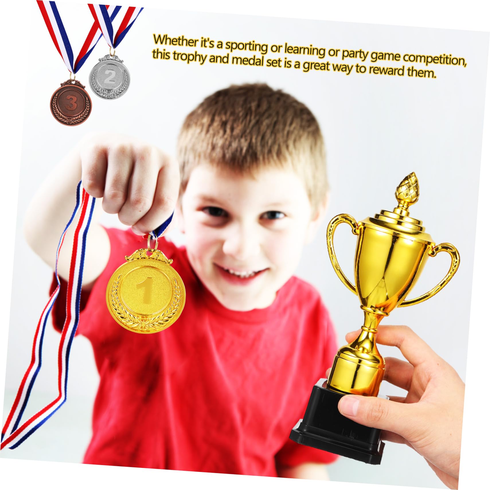 BIUDECO 12-Pack Small Plastic Trophy Cups - Gold Prize Awards for Kids, Students, Teachers - Fun Reward Trophies for Classroom, Sports, Parties & Achievements