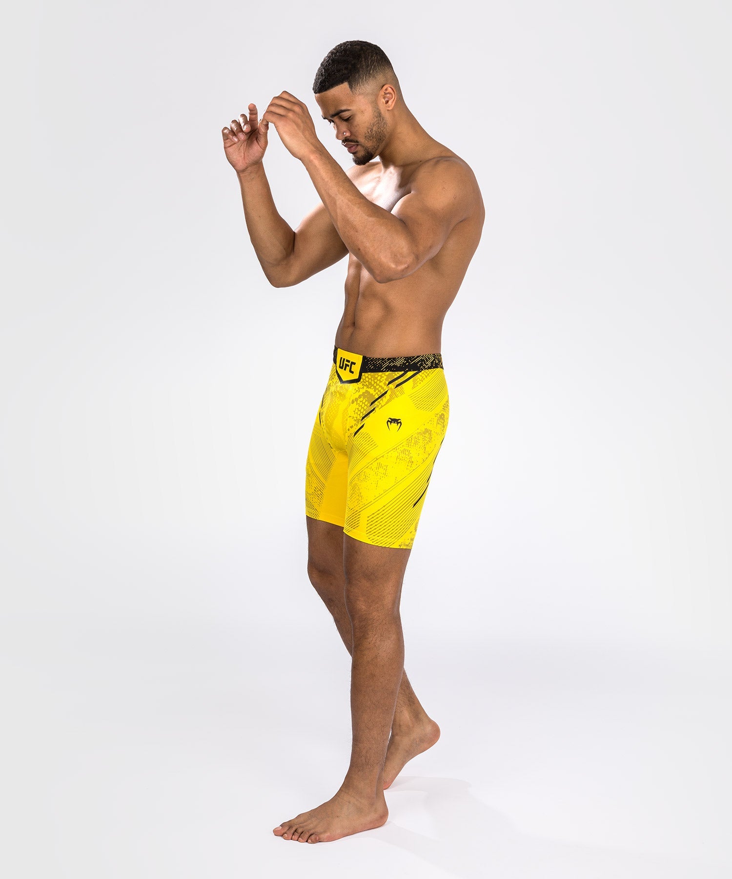 Venum UFC Adrenaline Personalized Authentic Fight Night MMA Shorts for Men - Yellow | Vale Tudo Training & Competition Gear for UFC Fans & Fighters
