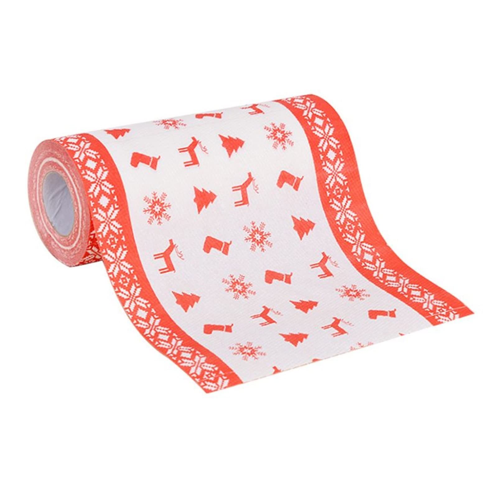 Christmas Disposable Paper Towels - Cute Cartoon Elk Santa Snowman Printed Kitchen Towels for Holiday Cleaning, Dining & Party Decor (1 Roll) - Perfect for Christmas Dinner, Gift Wrapping & Home Decoration
