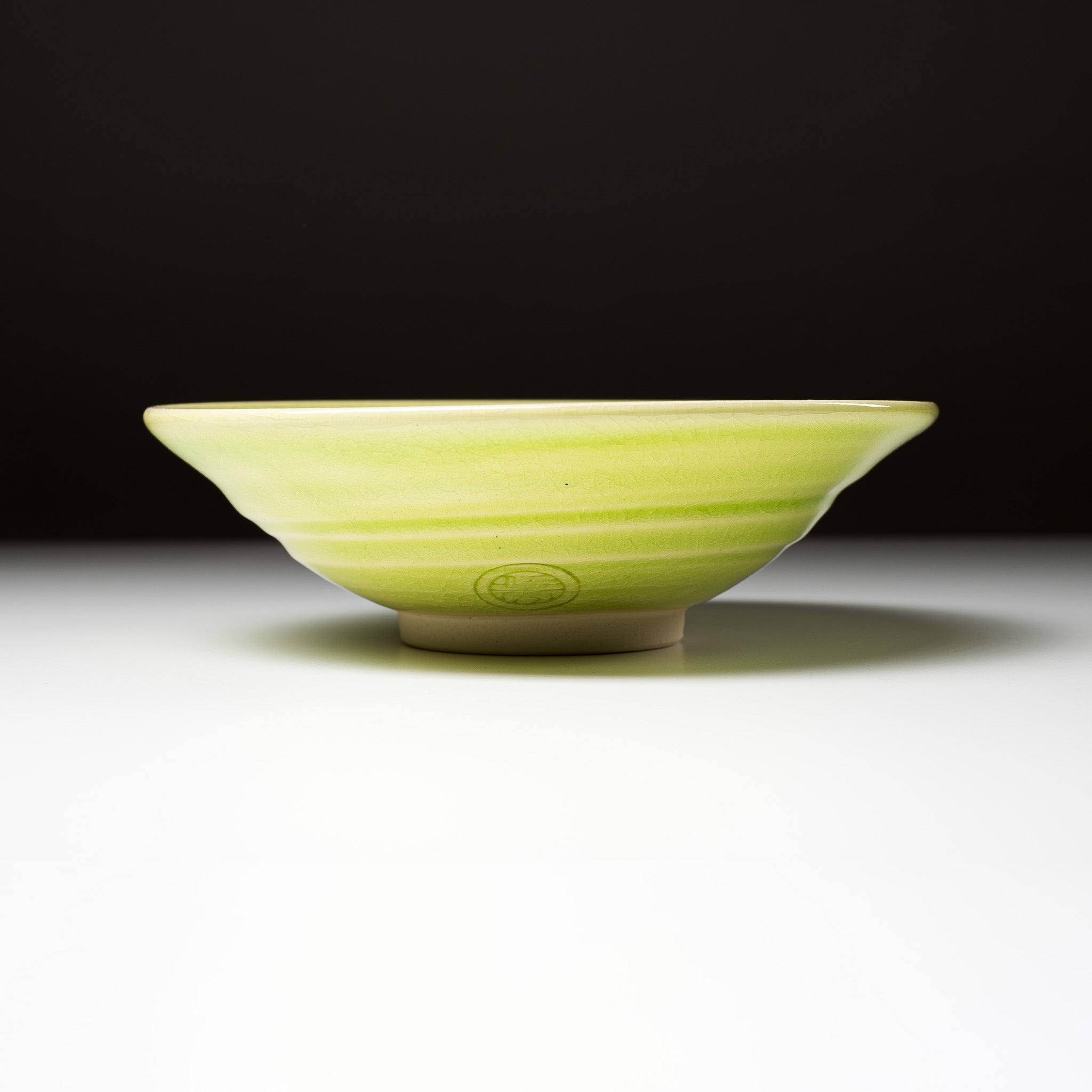 NINSHU 21cm Deep Dinner Plate - Kaguya Green Japanese Ceramic Dish for Dining, Serving & Home Decor | Elegant Tableware for Restaurants, Parties & Everyday Use