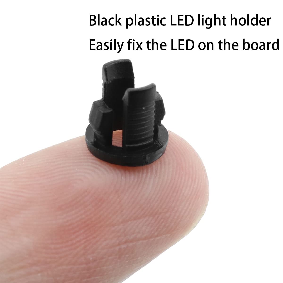 AYLIFU 100Pcs Black Plastic 5mm LED Lamp Holder Clips - Light Emitting Diode Bracket for Panel Installation - Durable Plastic LED Mounting Clips (5mm) - Perfect for DIY Lighting Projects, Home Decor & Electronic Repairs