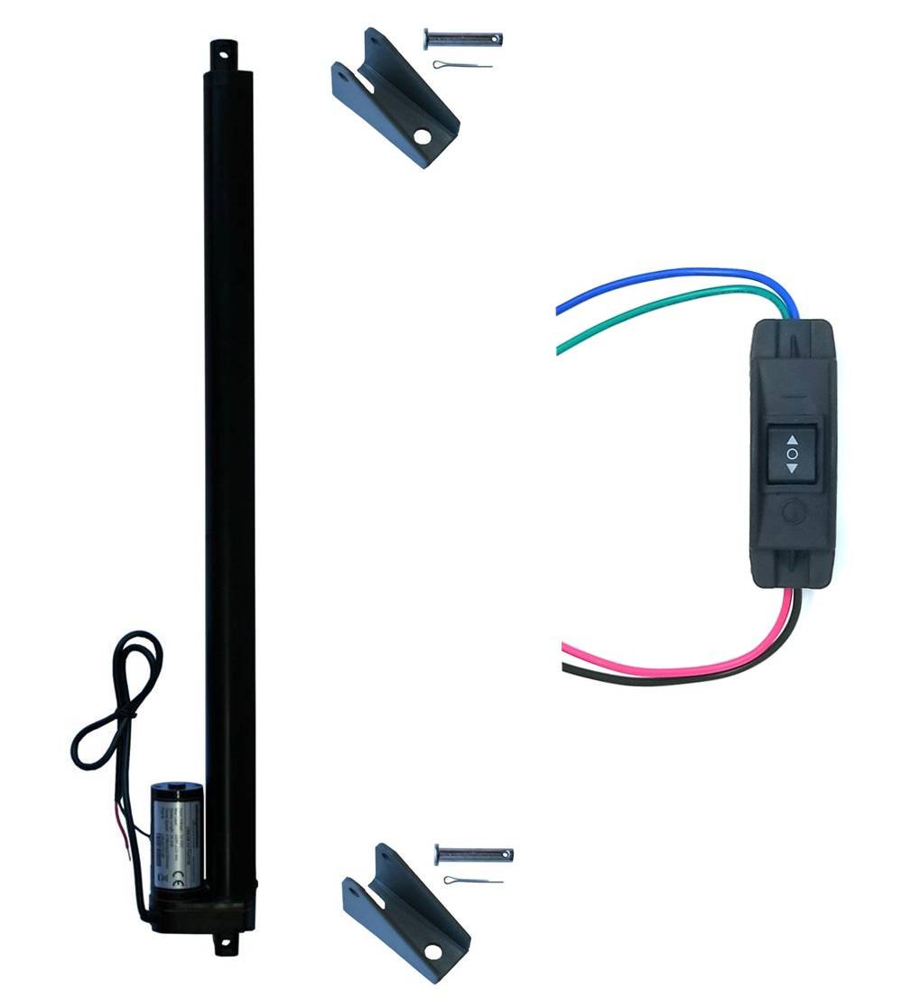 WindyNation 20 Inch Linear Actuator 12V DC 225 lbs Heavy Duty with DPDT Switch & Mounting Brackets - Perfect for RV Leveling, Solar Panel Adjustment, and Industrial Automation (20