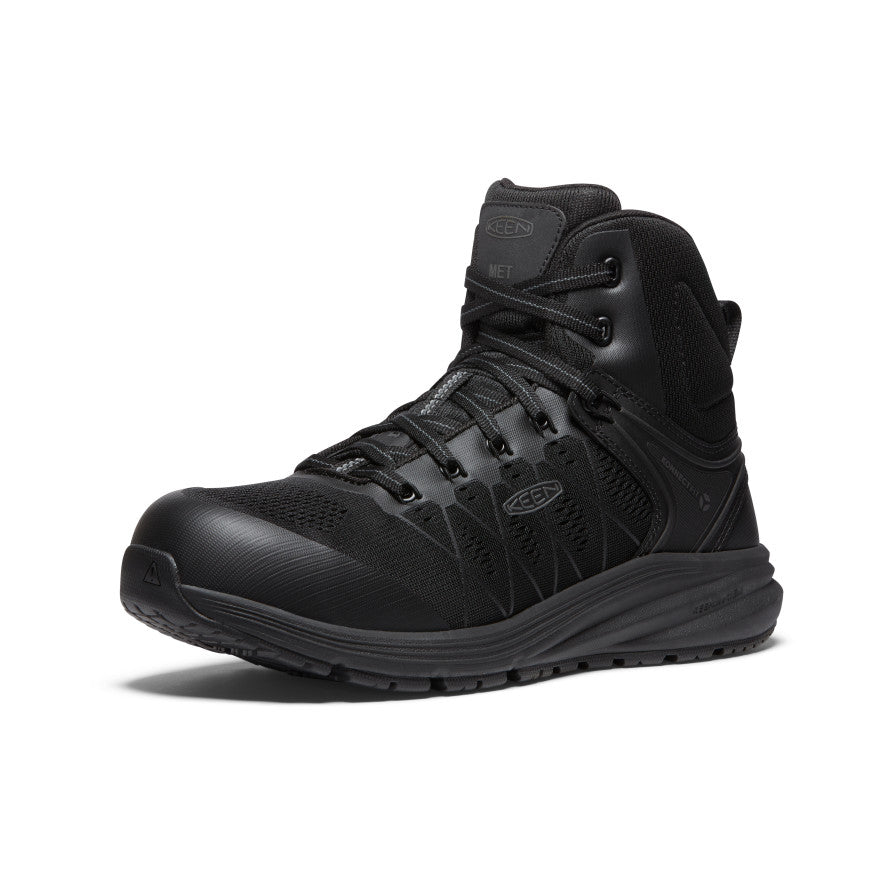 Men's Vista Energy Mid INT MET Carbon Toe Work Boots - Black/Raven - Durable Safety Shoes for Construction & Outdoor Work
