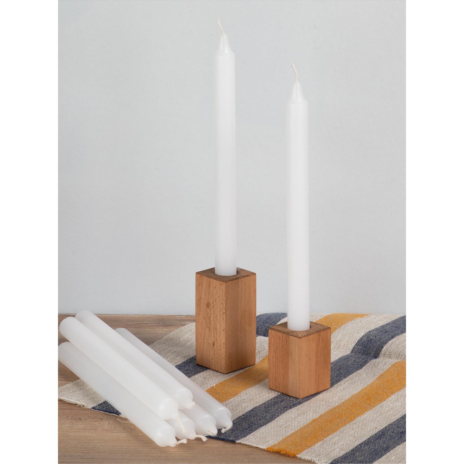 Premium White Taper Candles 12 Inch (Pack of 4) - Unscented, Dripless & Smokeless Long Candlesticks for Elegant Dining, Romantic Dinners, Wedding Centerpieces & Home Decor