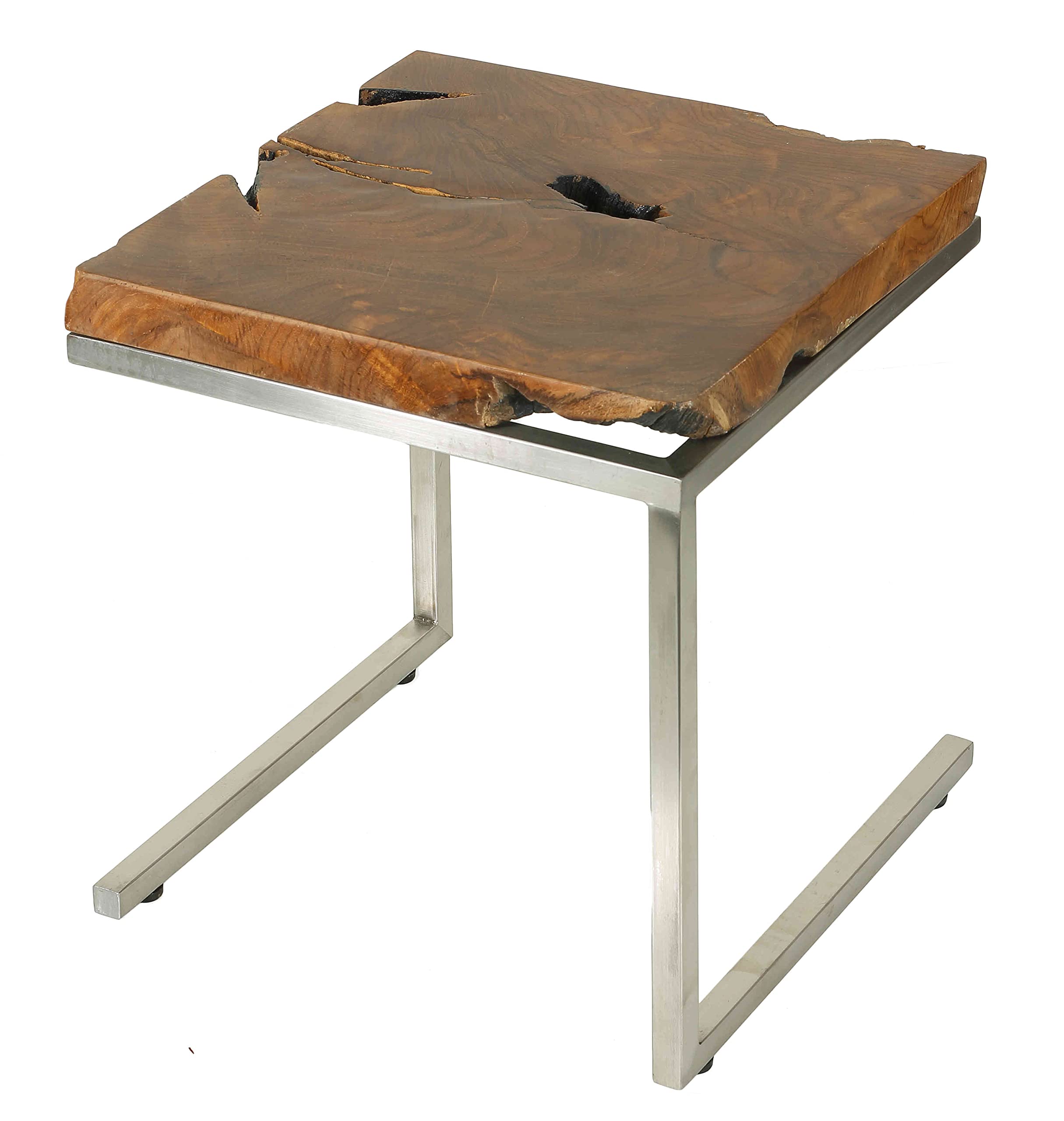 Bare Decor Teak End Table - Matte Finish Legs for Living Room