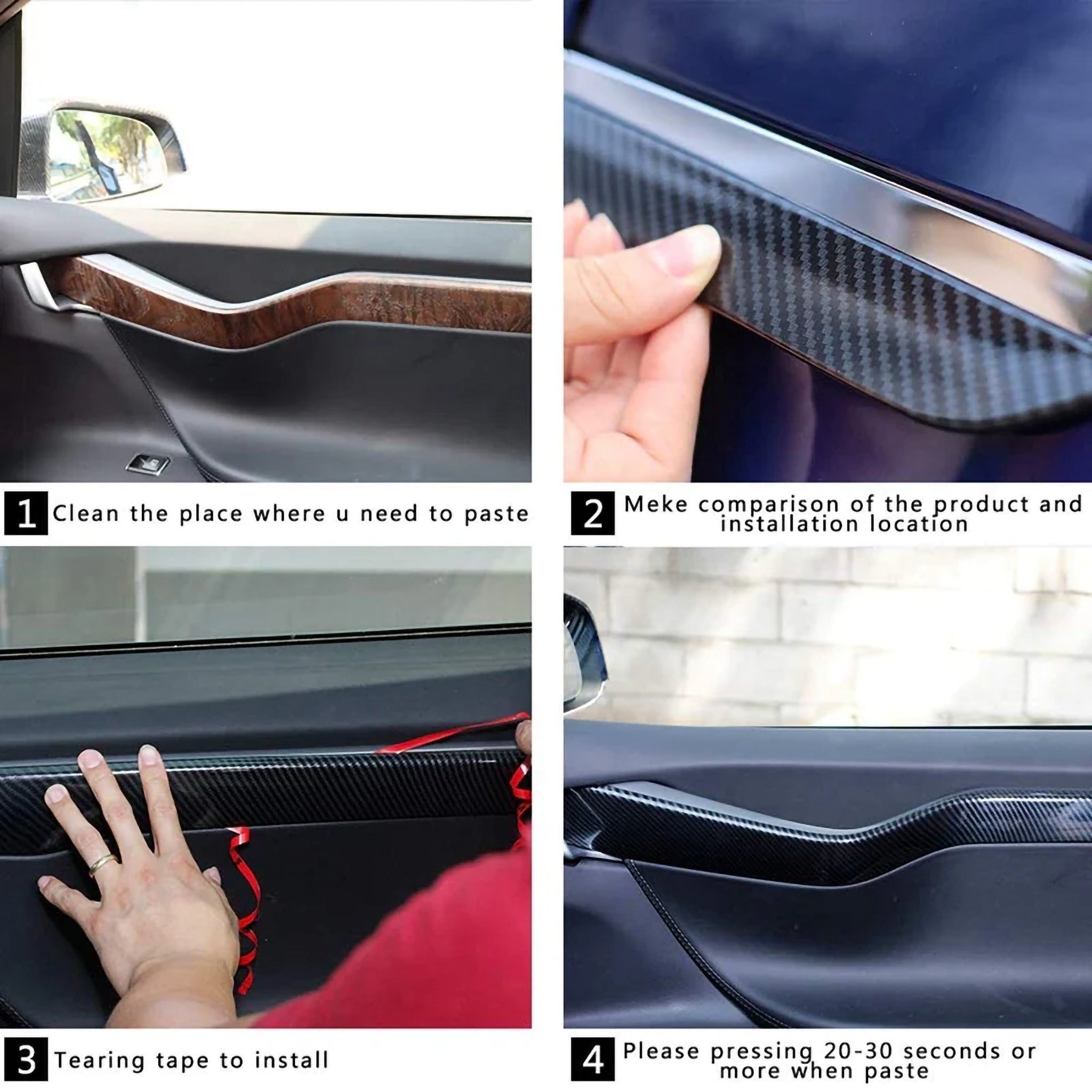 Premium Interior Door Trim for Tesla Model S (2012-2021) | Pre-Refresh Model S Door Panel Upgrade | Perfect Fit for Luxury Car Interior Enhancement