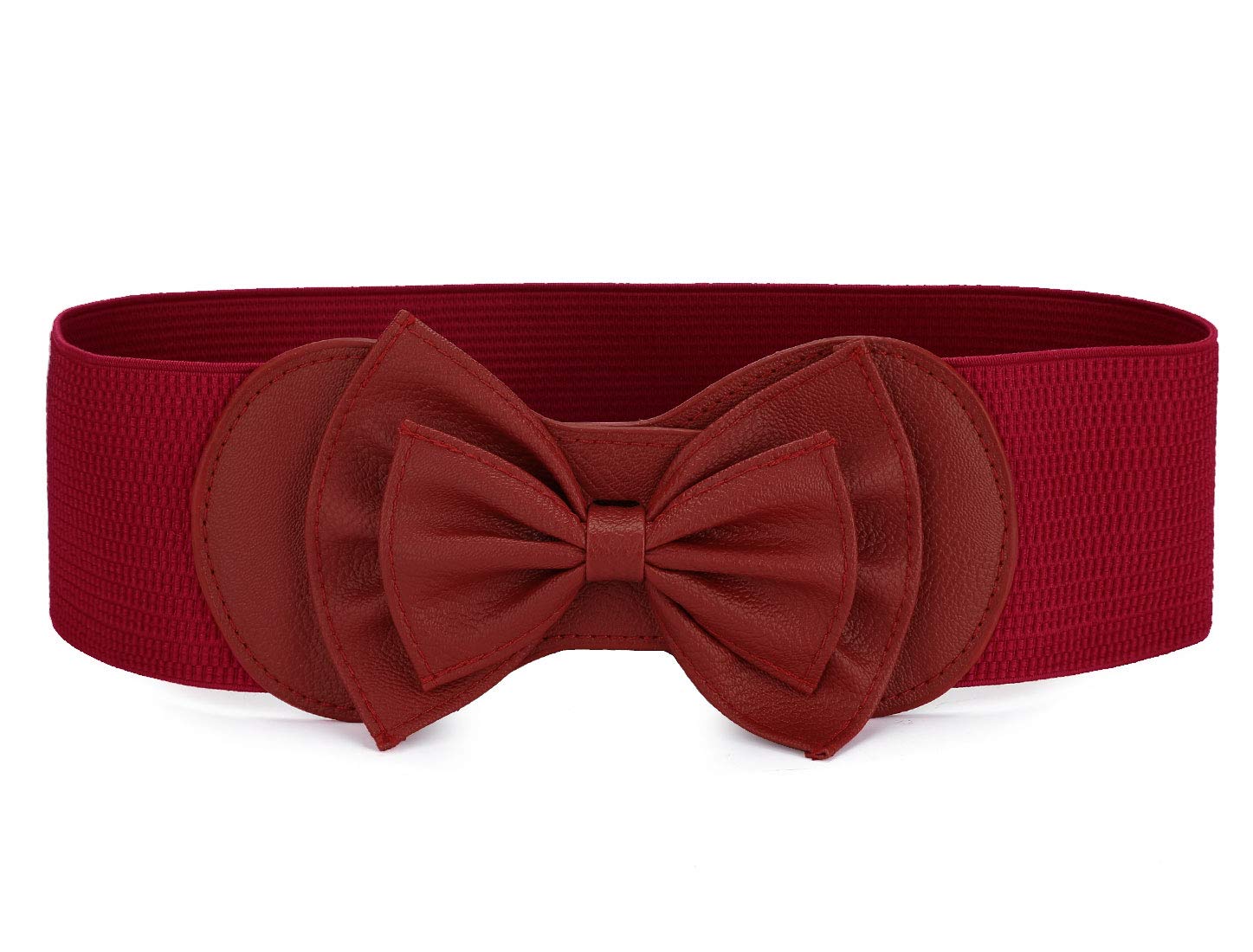 Allegra K Women's Bow Tie Ornament Snap Button Elastic Waist Belt - Stylish Cinch Belt for Dresses, Skirts & Pants | Perfect for Casual, Office & Party Outfits