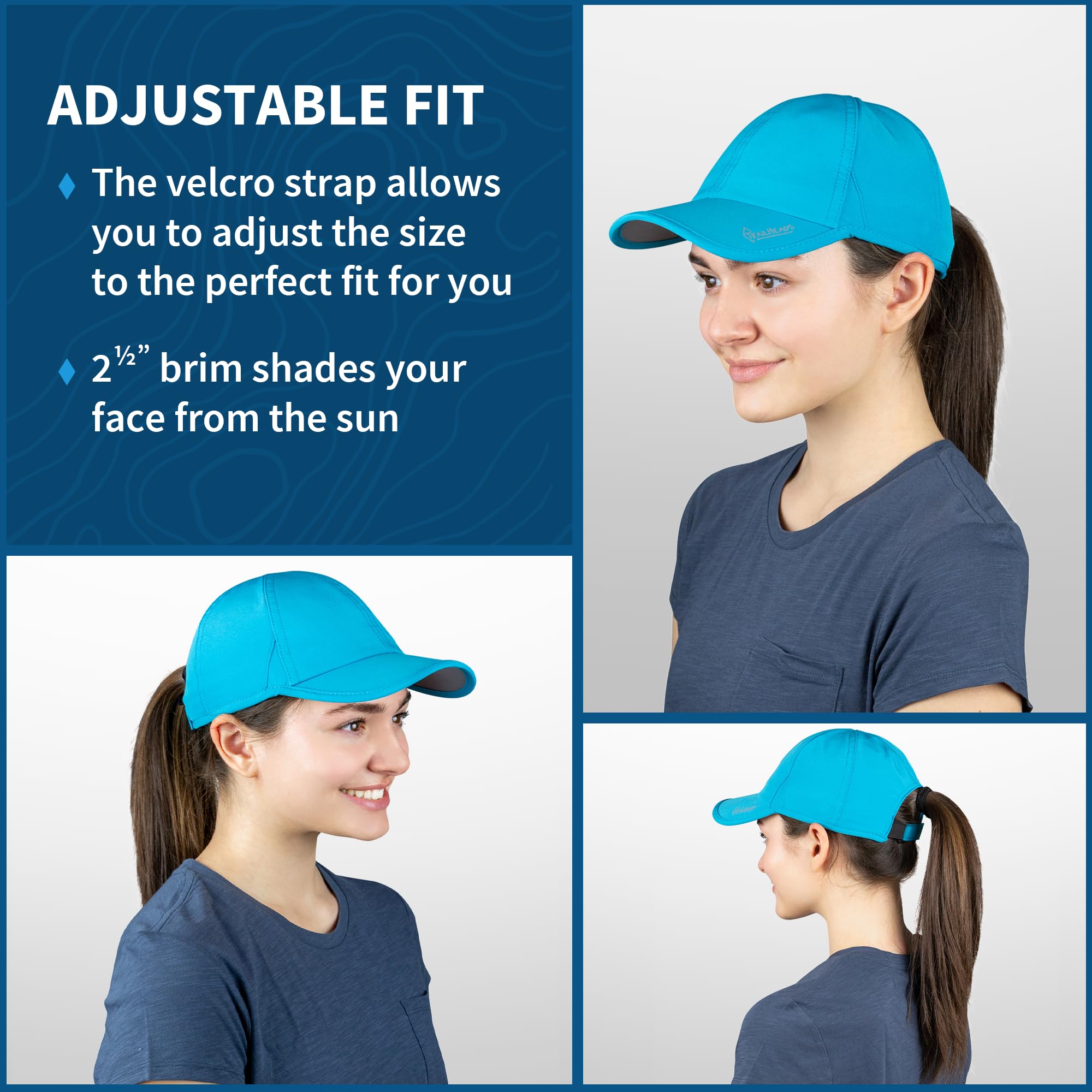 TrailHeads Women's UV Protection Running Hats - 50+ UPF Sun Hat for Summer - Lightweight Baseball Cap for Tennis, Golf, Gym & Workout - Perfect for Outdoor Sports & Daily Activities