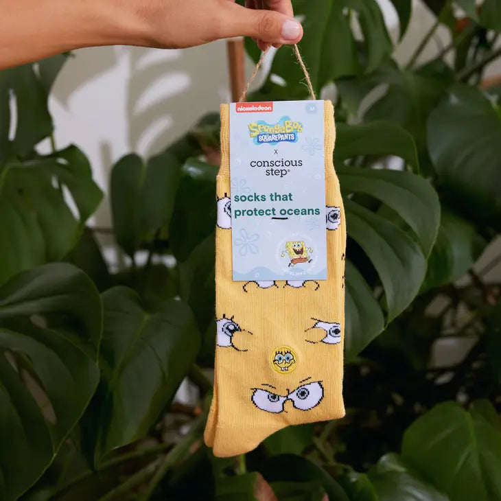 SpongeBob SquarePants Socks - Fun Cartoon Character Socks for Men Women - Eco-Friendly Ocean Conservation Socks - Perfect Gift for Fans, Beach Day, or Casual Wear