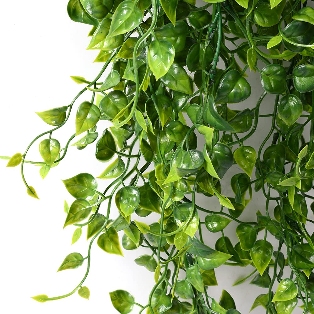 2pcs Artificial Hanging Plants 32-inch Fake Ivy Vine - UV Resistant Outdoor Plastic Greenery for Porch, Patio, Balcony & Home Decor