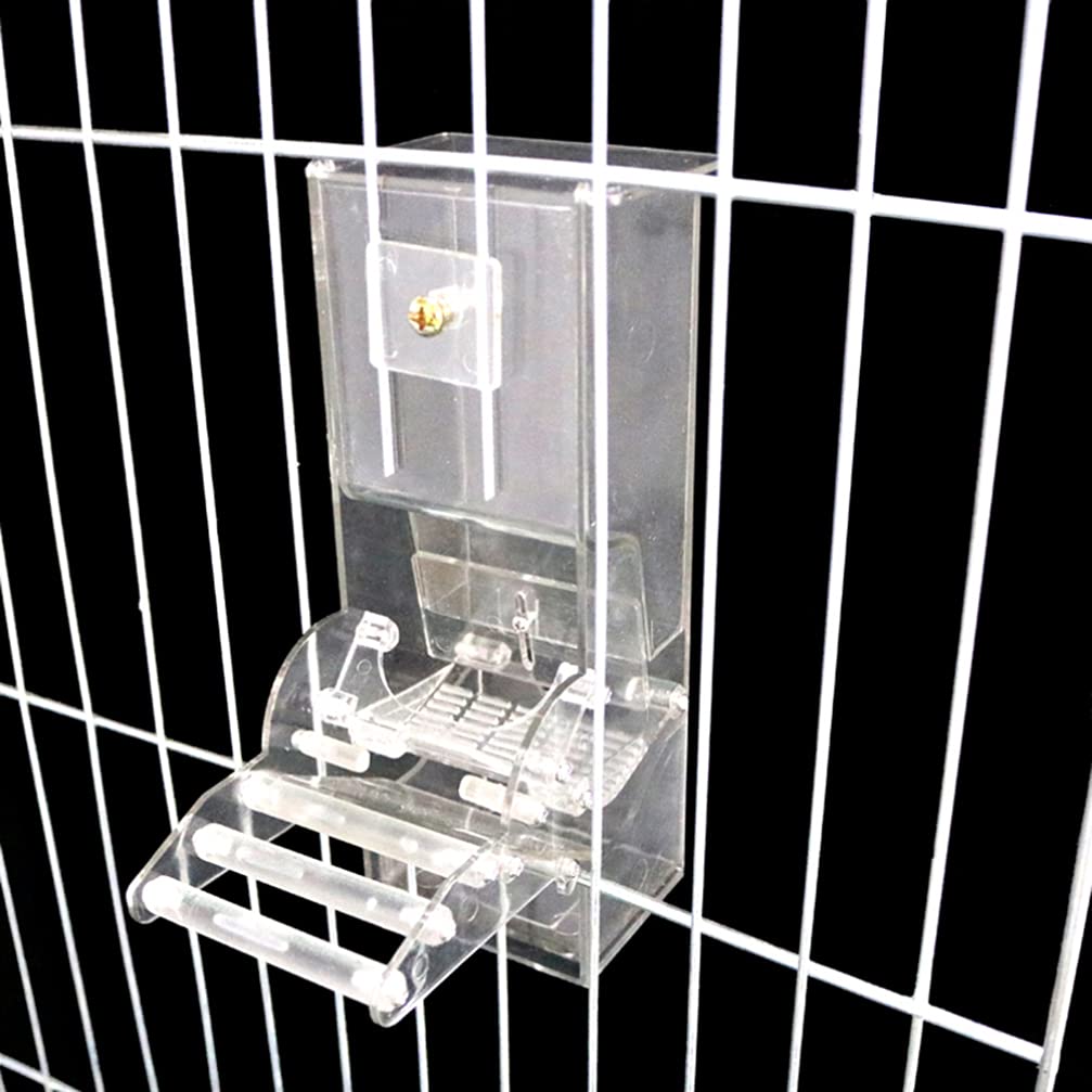 Balacoo Automatic Parrot Feeder - Small Square Bird Food Tray Container for Cage, Canary & Outdoor Use - Durable Pet Bird Feeder for Easy Feeding at Home or Garden