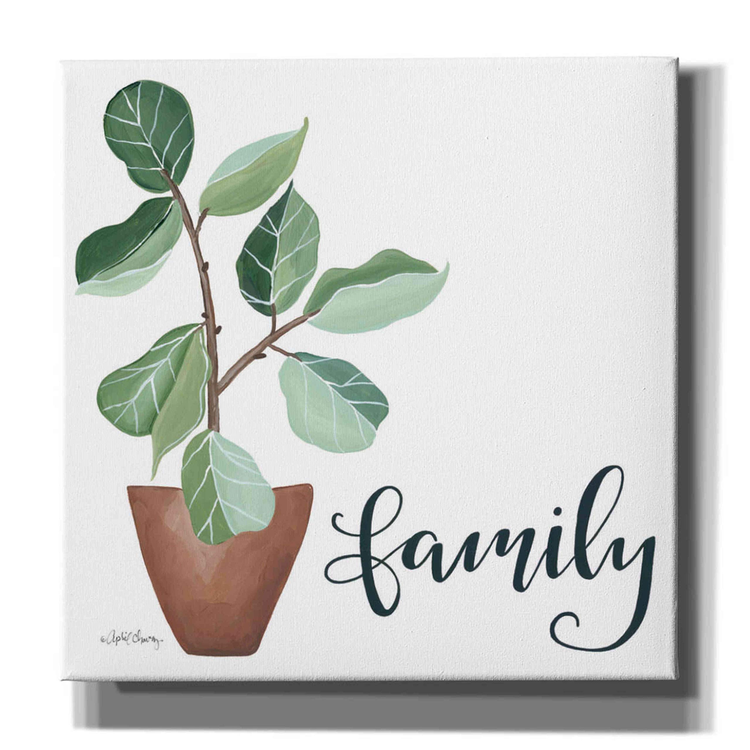 Epic Graffiti 'Plant Family' by April Chavez - 26x26 Inch Canvas Wall Art for Living Room, Bedroom & Office Decor | Modern Botanical Painting | Unique Home Gift Idea