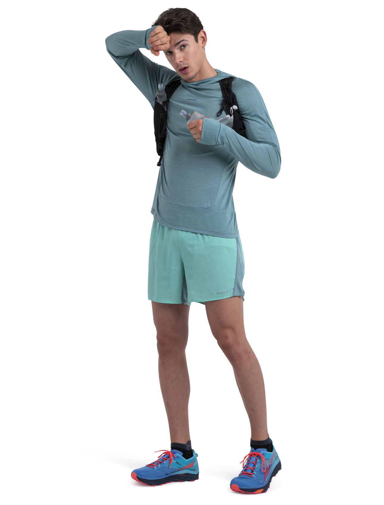 125 Cool Lite Merino Blend Sphere Long Sleeve Hoodie for Men - Breathable & Lightweight Performance Hooded Sweatshirt - Perfect for Hiking, Running & Outdoor Activities