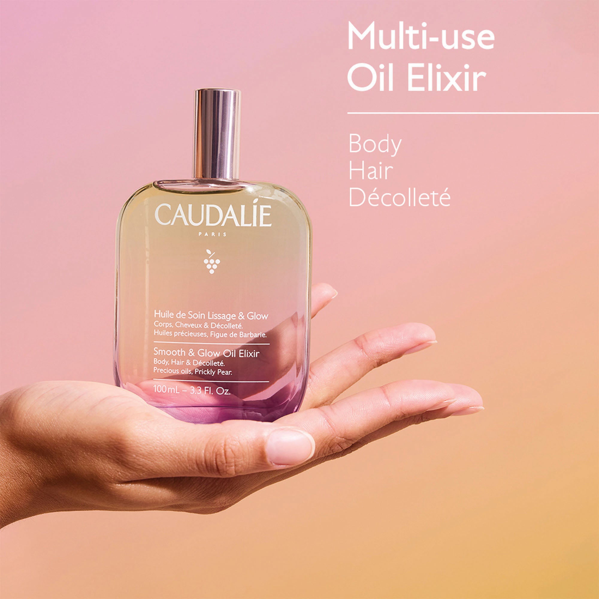 Caudalie Smooth & Glow Body Elixir - Hydrating & Nourishing Body Oil for Radiant Skin | Perfect for Dry Skin Care & Post-Shower Moisturizing