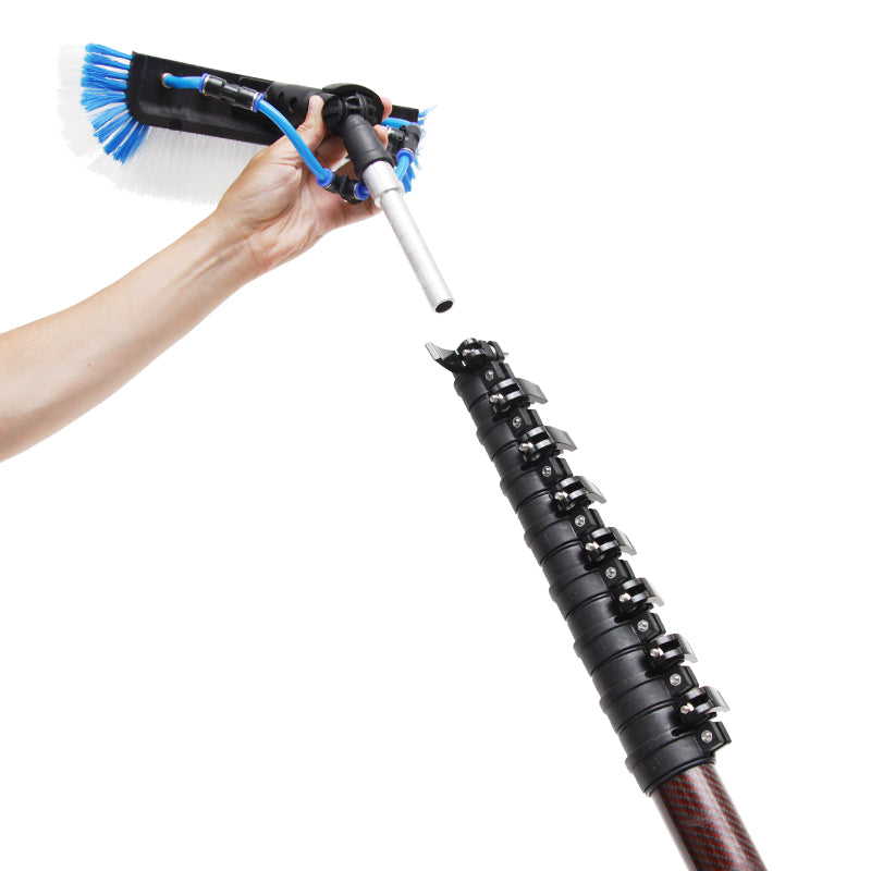 Simpole Sim1 32ft Carbon Fiber/Kevlar Water Fed Pole - Lightweight Telescopic Cleaning Pole for High-Rise Windows, Solar Panels & Exterior Surfaces
