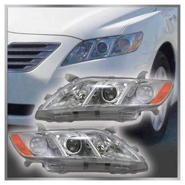2007-2009 Toyota Camry Headlight Assembly Set - Driver & Passenger Side Replacement Headlights (TO2518105 TO2519105) - Perfect for Night Driving & Foggy Conditions