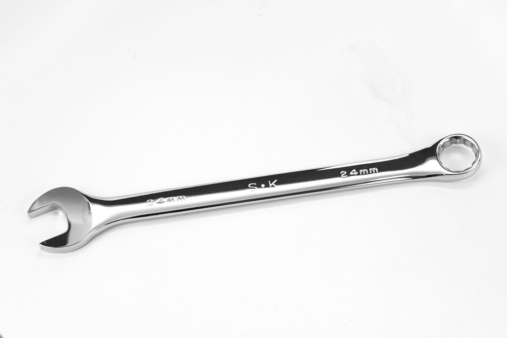 24mm 12-Point Metric Long Combination Chrome Wrench - Professional Grade Tool for Automotive Repair & Industrial Maintenance
