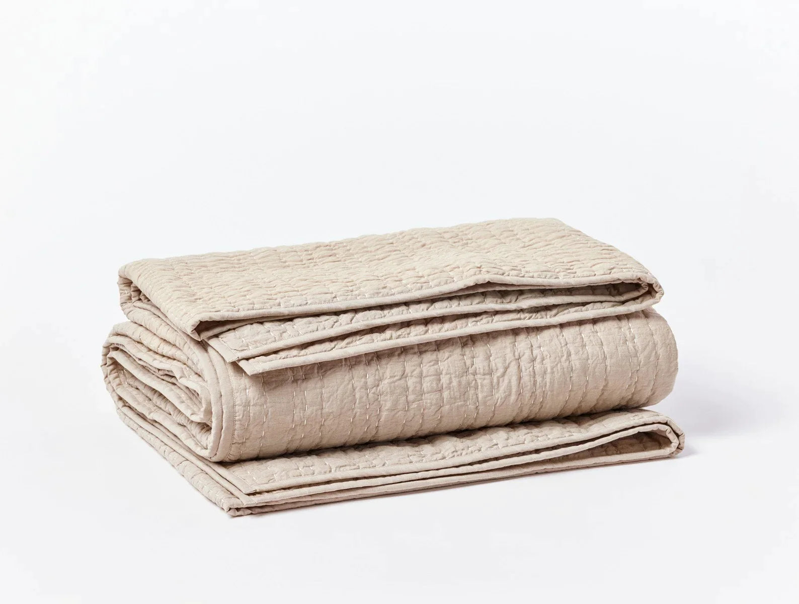 Handstitched Organic Cotton Quilt - Premium Channel Quilting for Bedroom & Living Room - Cozy & Breathable for All Seasons