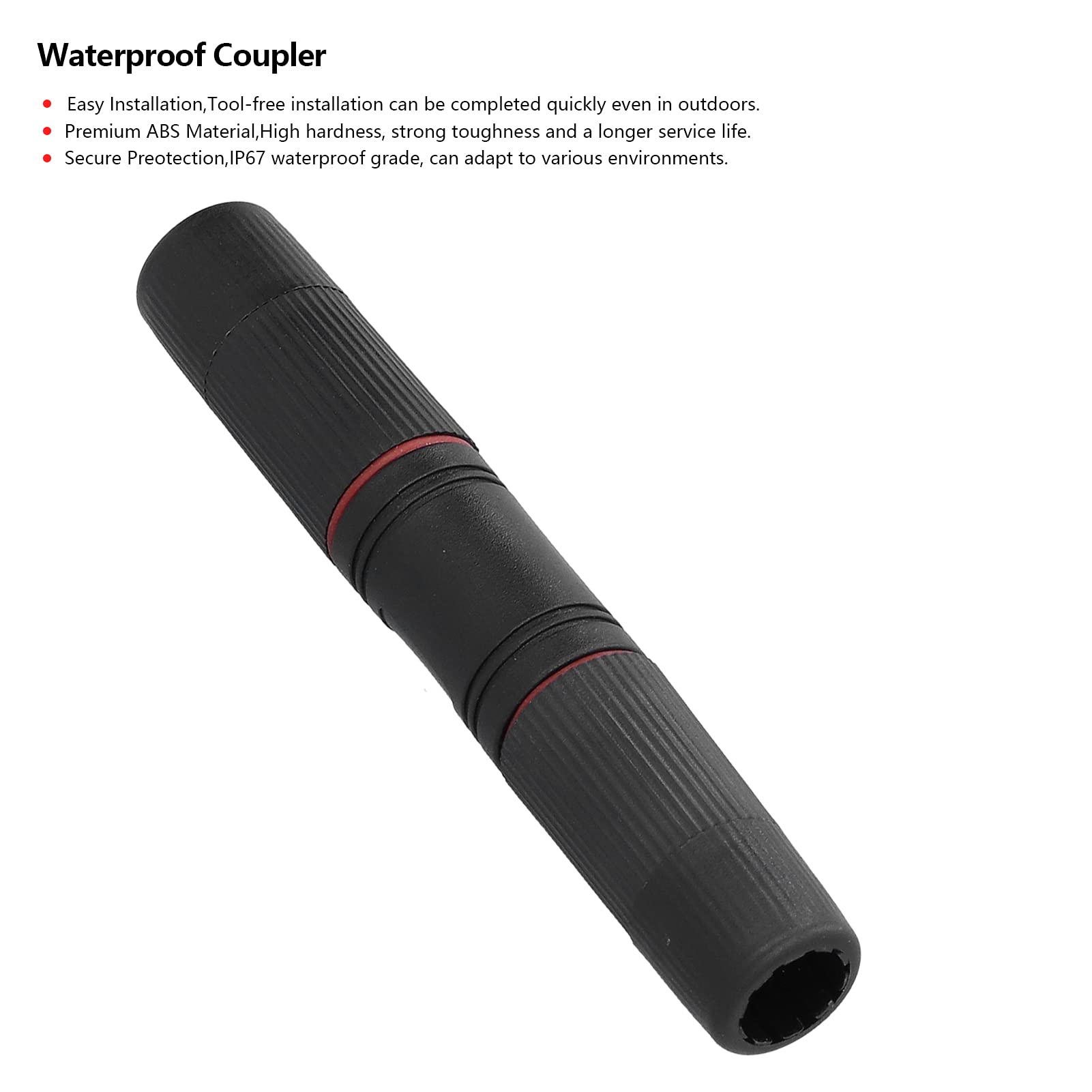 Waterproof IP67 Outdoor Ethernet Coupler - CAT6/CAT5E/CAT5 LAN Network Connector with Double Heads for High-Speed Internet - Ideal for Outdoor Networking, Security Cameras, and Garden WiFi Extenders