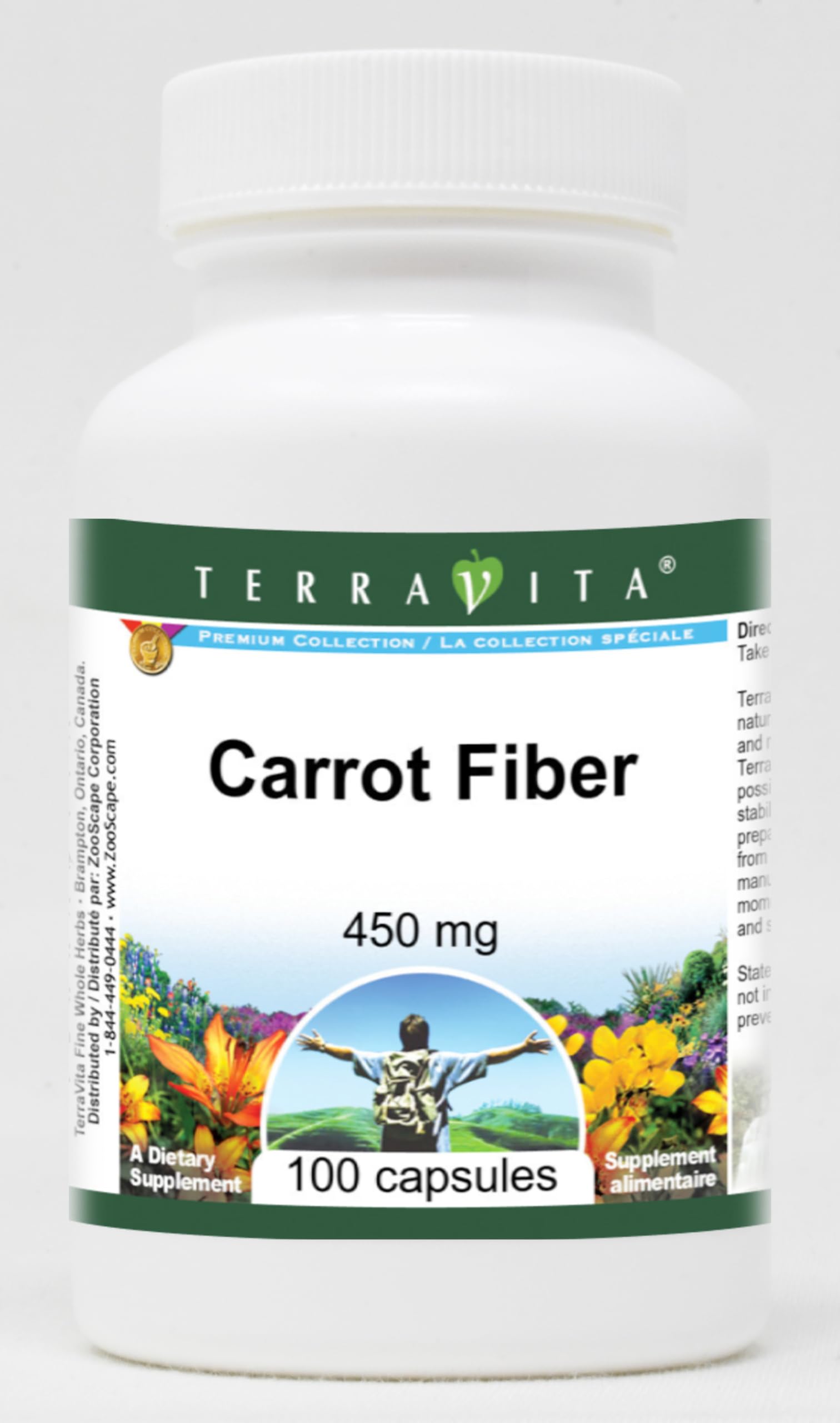 Carrot Fiber Supplement - 450mg per Capsule (100 Capsules, 3 Pack) - Supports Digestive Health & Detox - Ideal for Daily Wellness & Weight Management