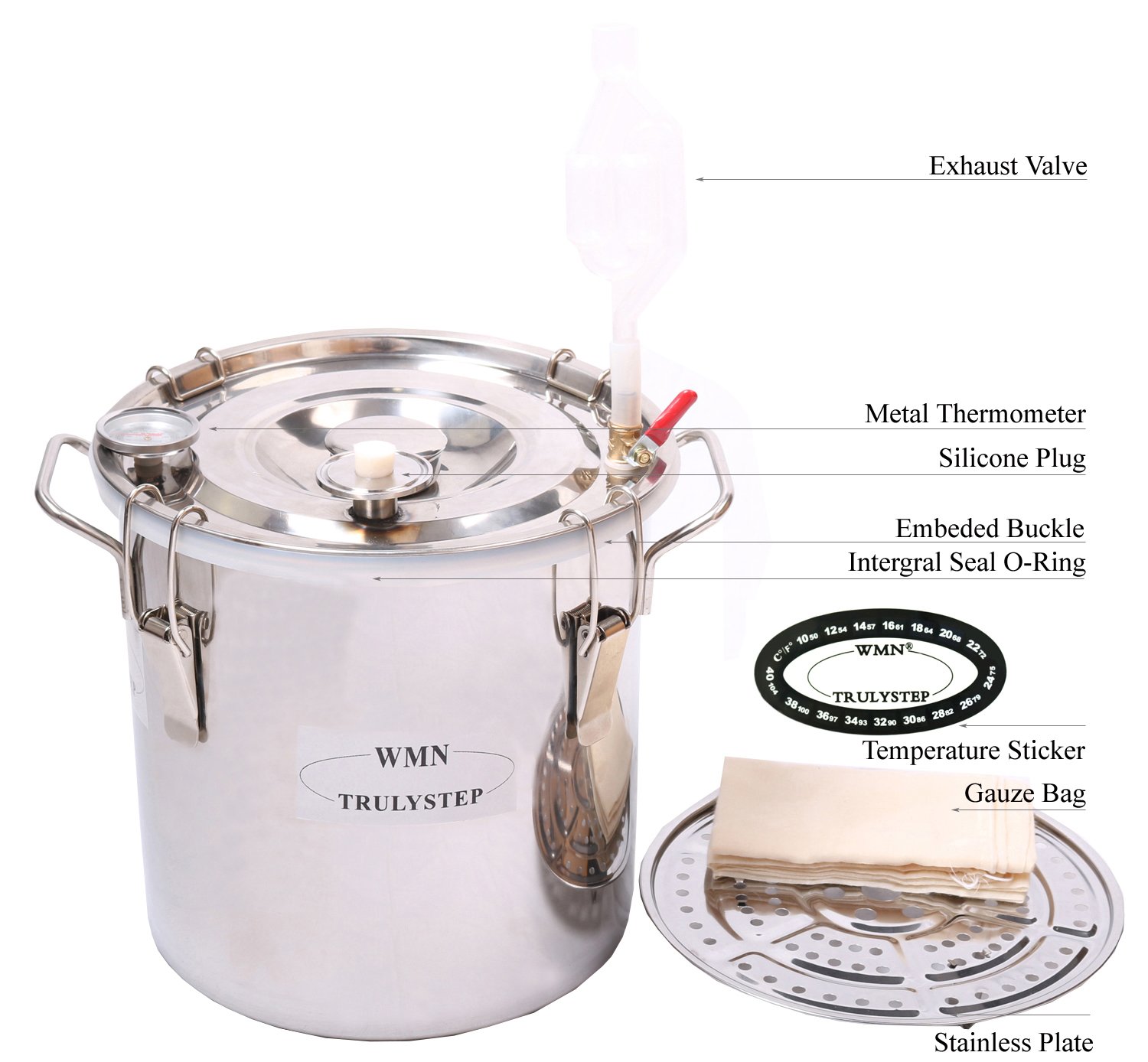 YUEWO 2-Pot 2 Gallon/10L Stainless Steel Alcohol Distiller Kit - Home Brewing Equipment for Whisky, Brandy, Vodka & Distilled Water | Perfect for DIY Moonshine, Craft Spirits & Home Bar Use (Silver)