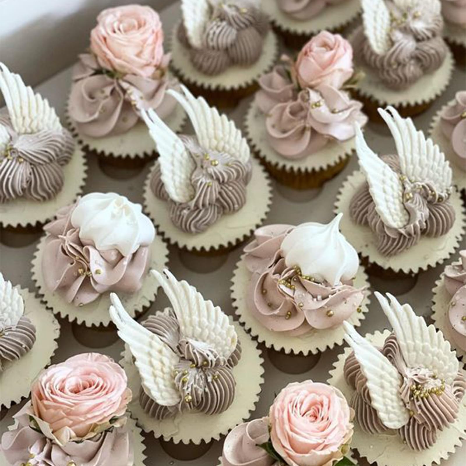 Angel Wings & Cross Silicone Molds for Cake Decorating - Baptism, Cupcake Topper, Chocolate, Sugarcraft, Gum Paste & Resin Molds - Perfect for Wedding, Baby Shower & Religious Celebration Cakes