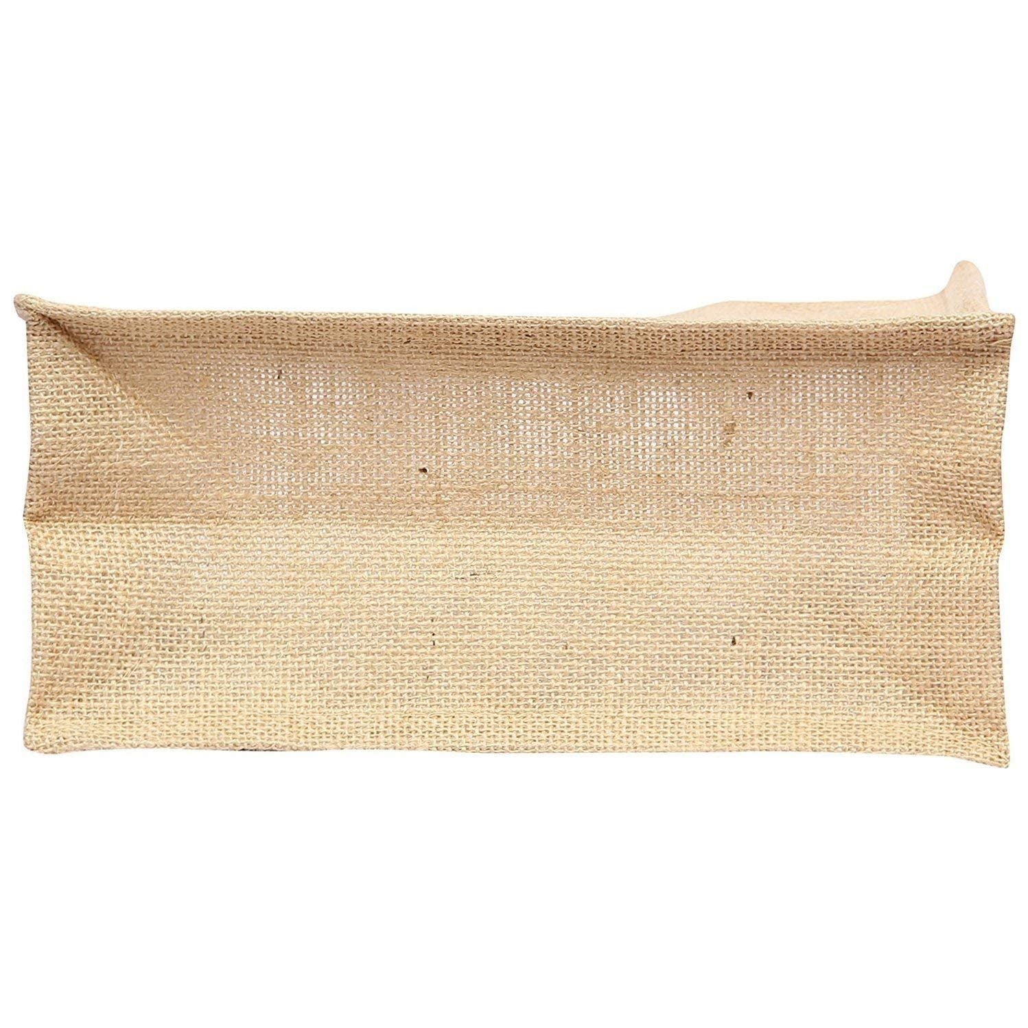 Clapcart Set of 2 Waterproof Jute Lunch Bags with Zipper Closure - Reusable Tote Bags for Office, Work, School & Picnic | Eco-Friendly & Multipurpose for Men & Women (Offwhite)