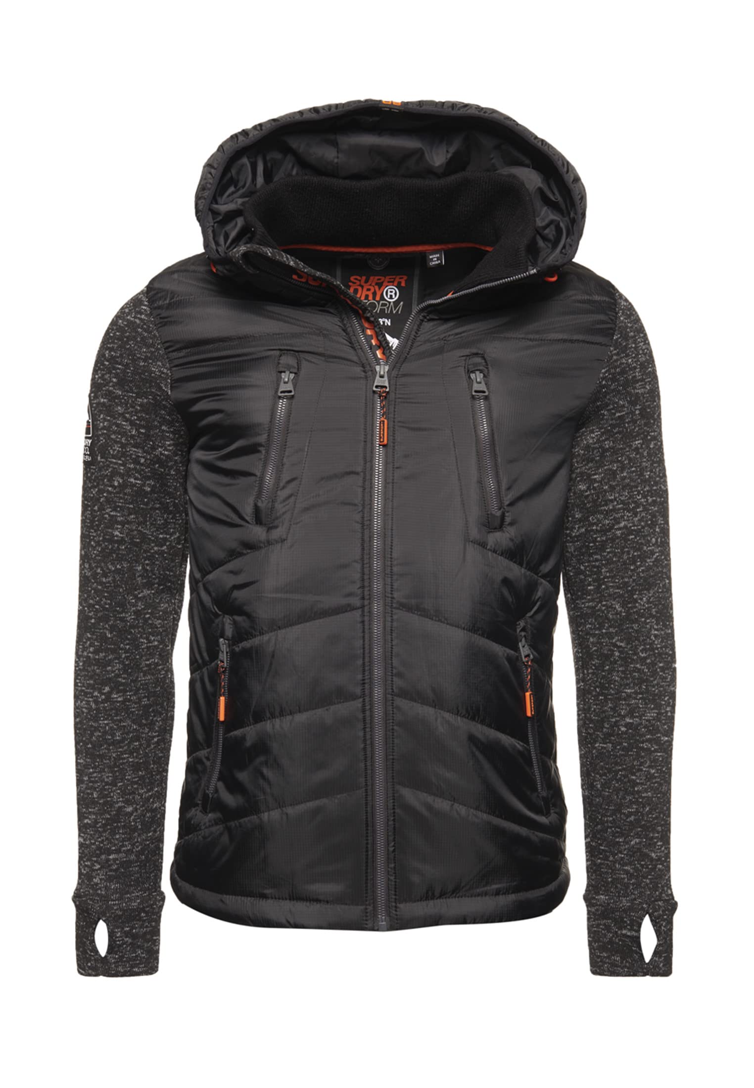 Superdry Men's Storm Hybrid Zip Hoodie - Lightweight Water-Resistant Jacket for Outdoor Activities & Casual Wear