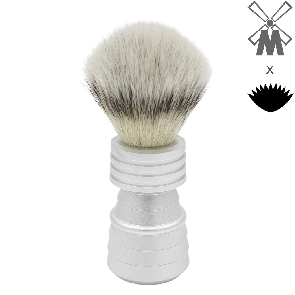 23mm Mühle STF Large Shaving Brush with AP Shave Co. Alumihandle - Raw Matte Finish - Perfect for Wet Shaving & Grooming - Premium Men's Shaving Accessories for Barbershop & Home Use