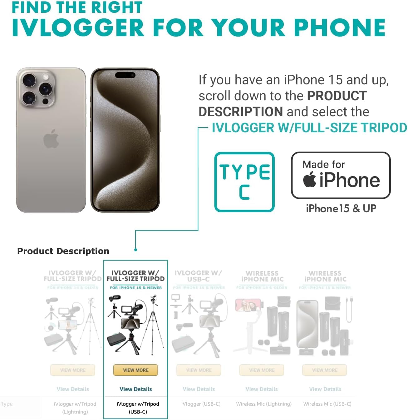 Movo iVlogger Vlogging Kit for iPhone with Full Size Tripod - YouTube Starter Kit with LED Light & Shotgun Mic - Perfect for Content Creators, Travel Vlogging & Live Streaming