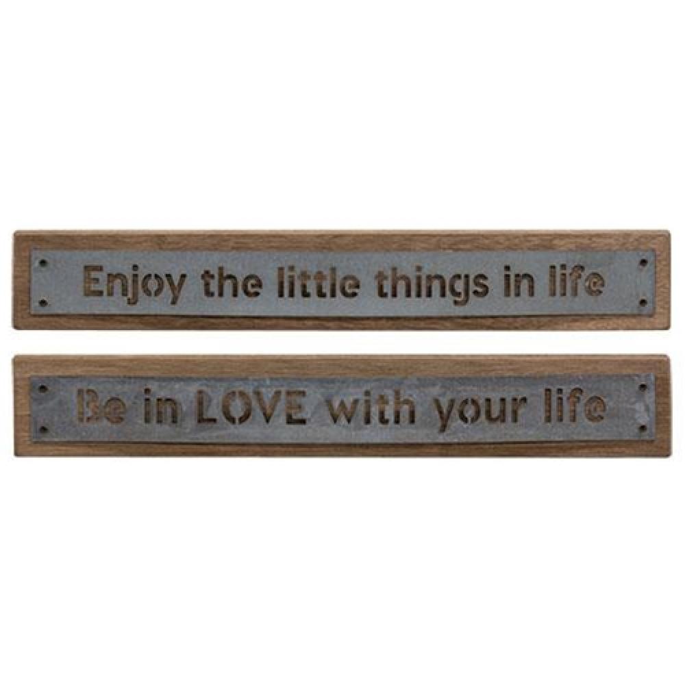 Enjoy the Little Things Metal Sign - 2 Pack Rustic Home Decor Wall Art for Kitchen, Living Room, Bedroom & Office - Perfect for Farmhouse, Vintage & Boho Style Interiors