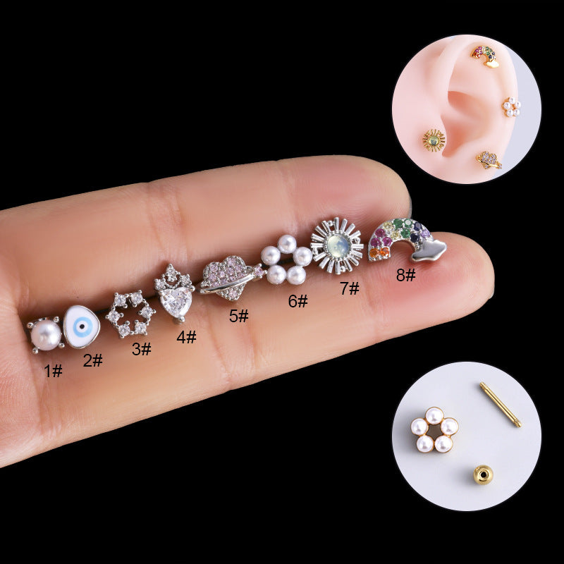 20G Evil Eye Cartilage Tragus Piercing Jewelry - Stainless Steel Tragus Hoop Earrings for Women | Perfect for Everyday Wear, Parties & Spiritual Protection